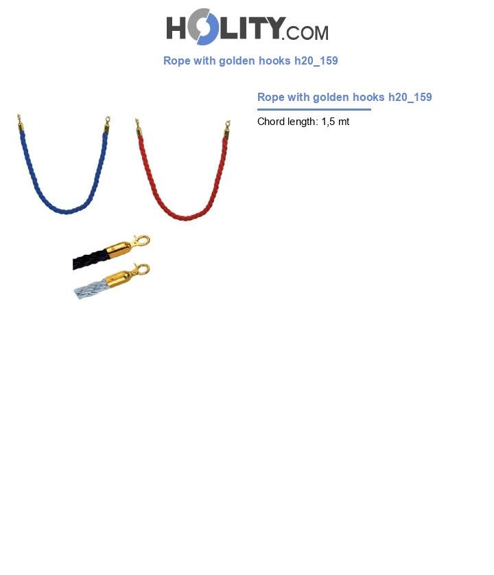 Rope with golden hooks h20_159