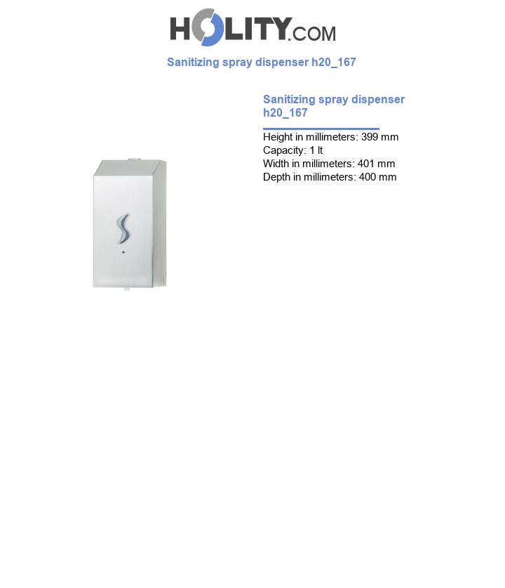 Sanitizing spray dispenser h20_167