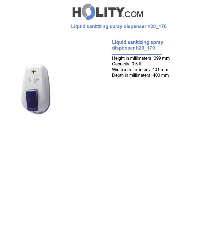 Liquid sanitizing spray dispenser h20_170
