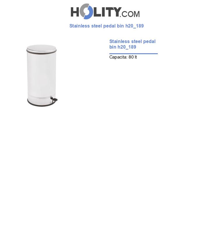 Stainless steel pedal bin h20_189