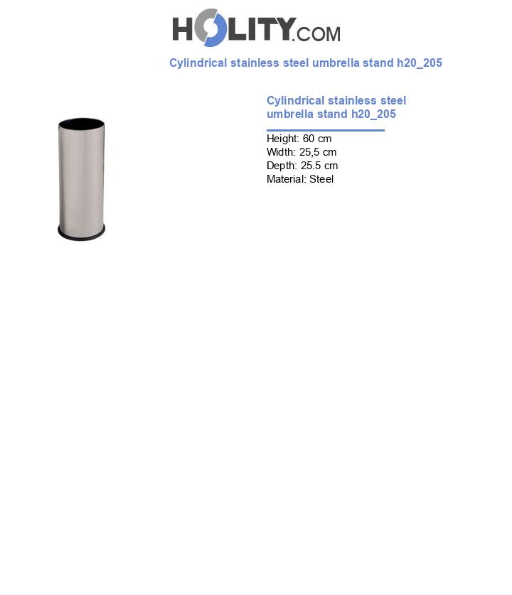 Cylindrical stainless steel umbrella stand h20_205