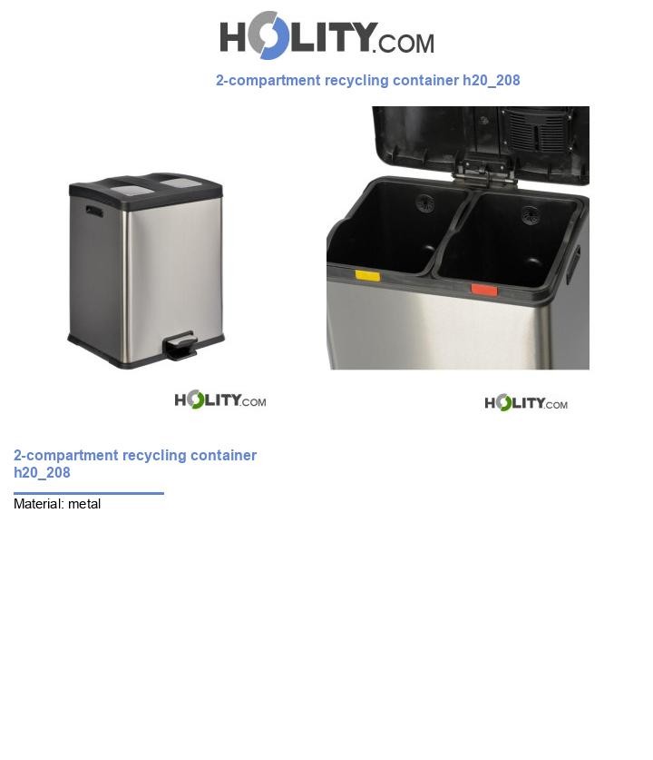 2-compartment recycling container h20_208