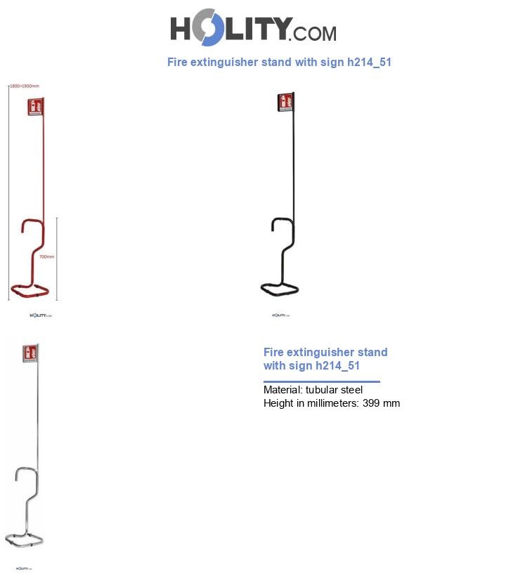 Fire extinguisher stand with sign h214_51