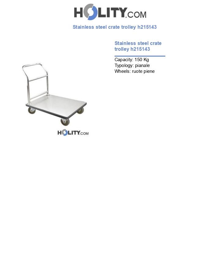 Stainless steel crate trolley h215143