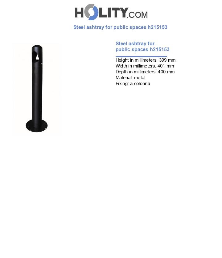 Steel ashtray for public spaces h215153