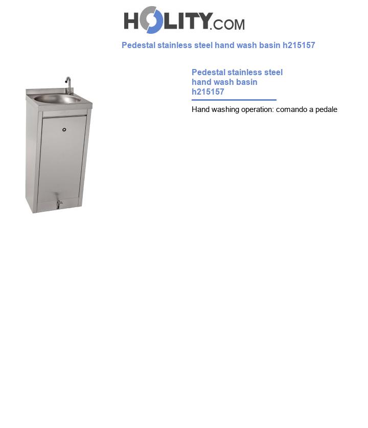 Pedestal stainless steel hand wash basin h215157