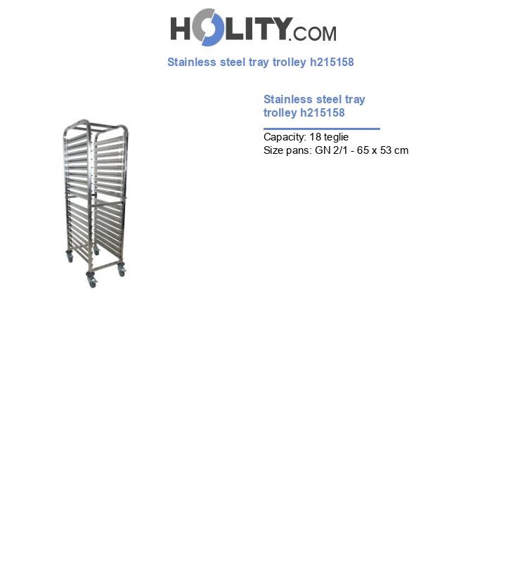 Stainless steel tray trolley h215158