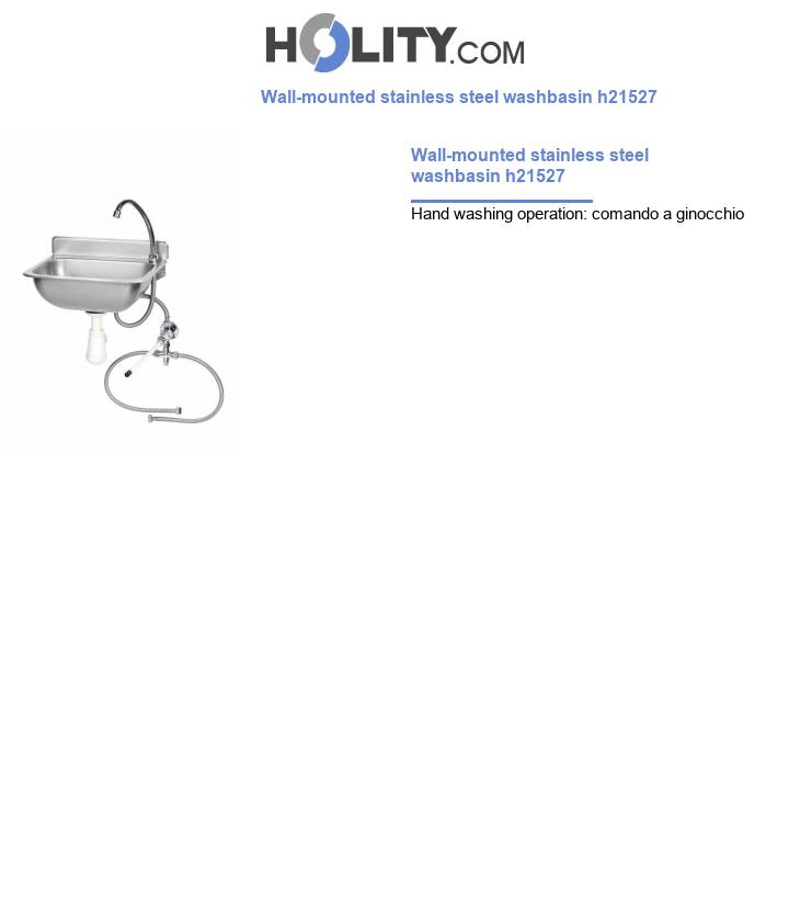 Wall-mounted stainless steel washbasin h21527