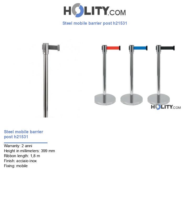 Steel mobile barrier post h21531