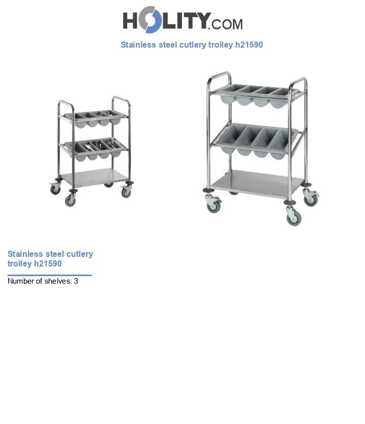 Stainless steel cutlery trolley h21590