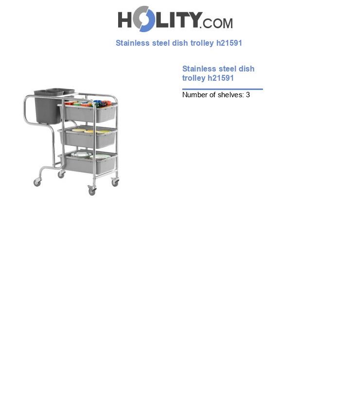 Stainless steel dish trolley h21591