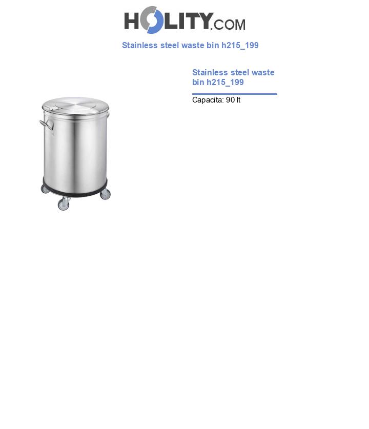 Stainless steel waste bin h215_199