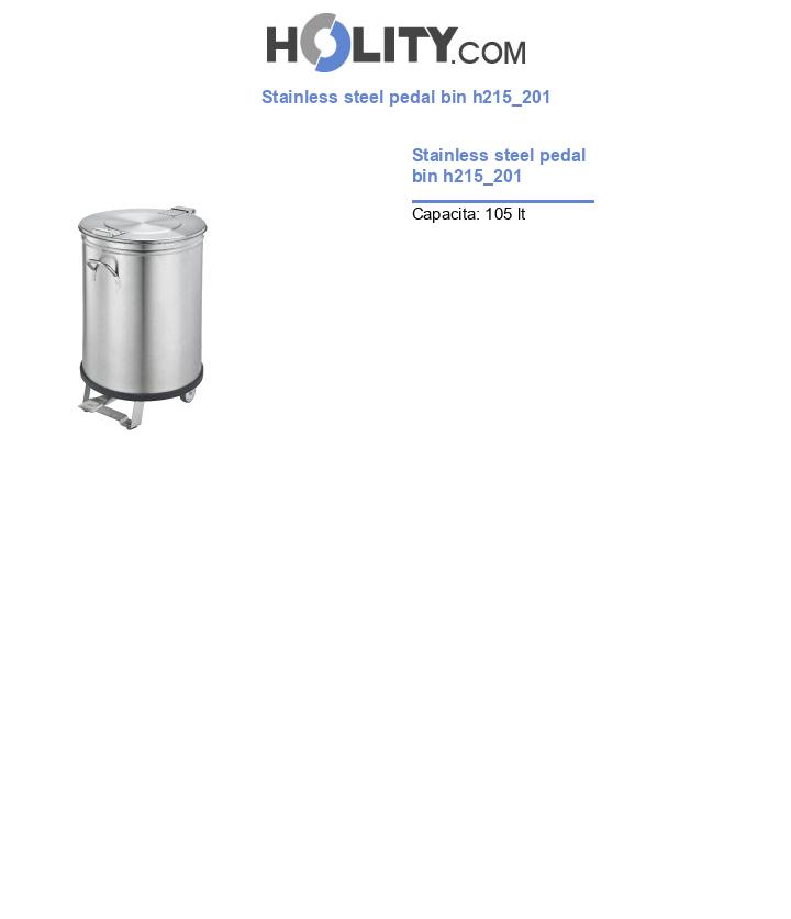 Stainless steel pedal bin h215_201
