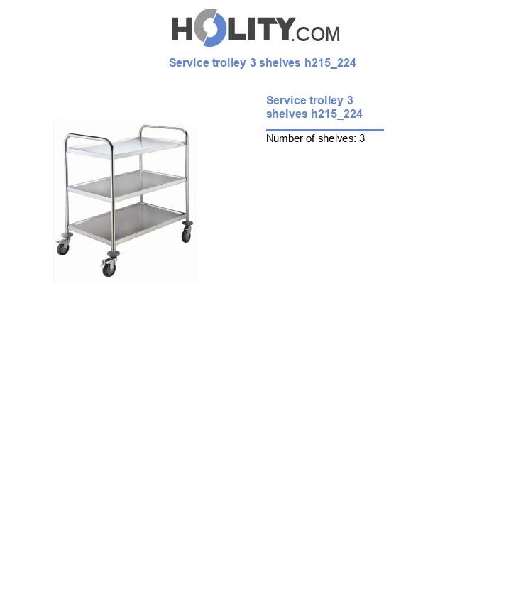 Service trolley 3 shelves h215_224