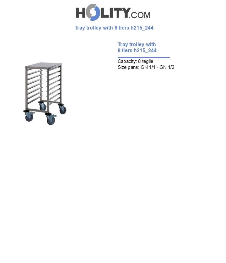 Tray trolley with 8 tiers h215_244
