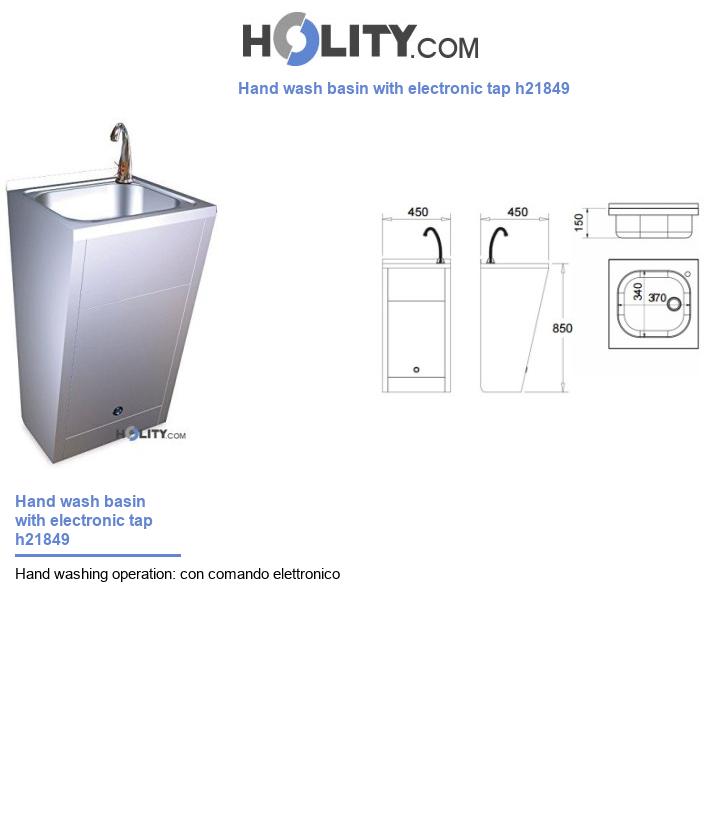 Hand wash basin with electronic tap h21849