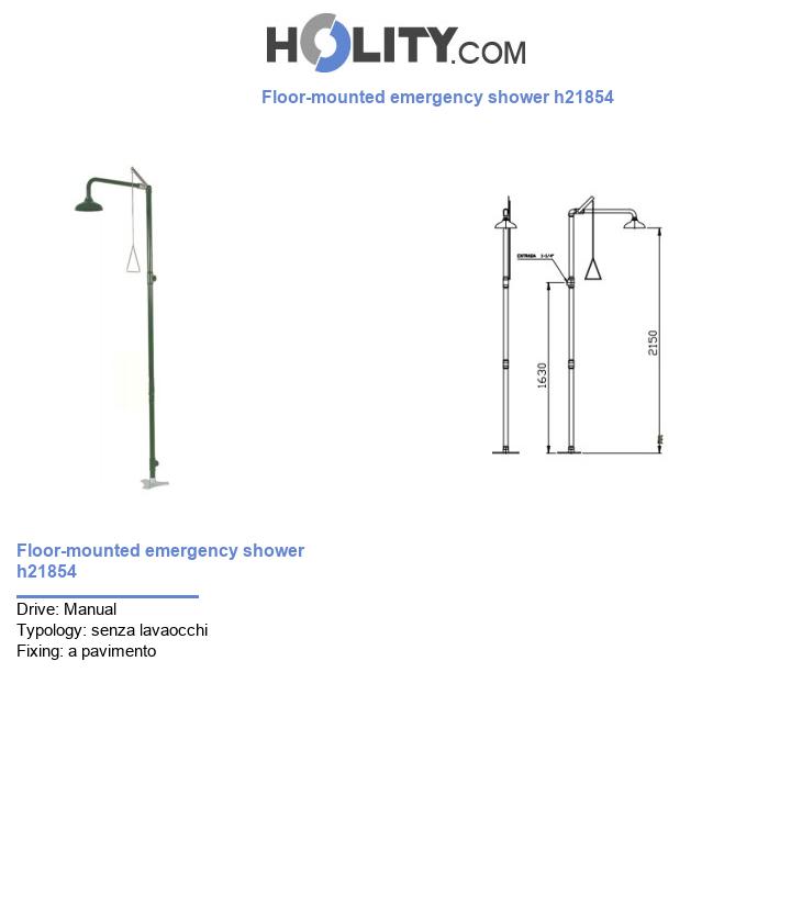 Floor-mounted emergency shower h21854