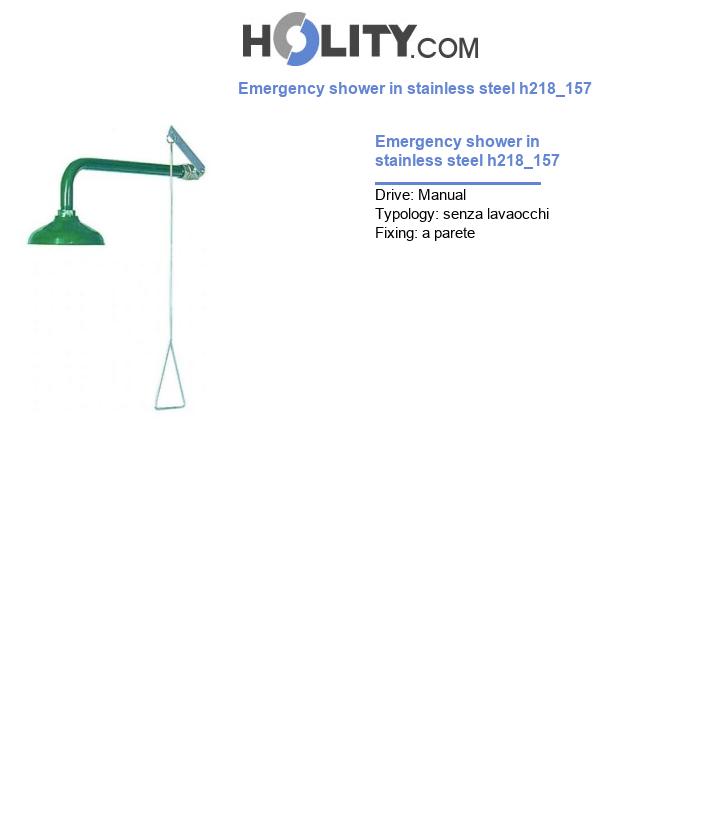 Emergency shower in stainless steel h218_157