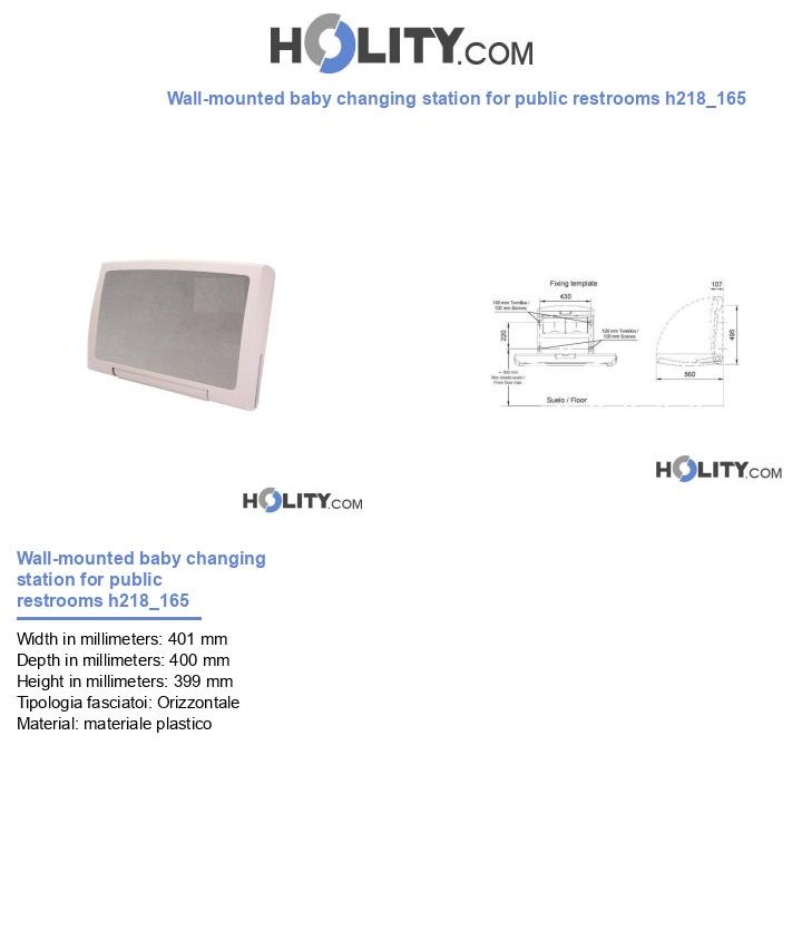 Wall-mounted baby changing station for public restrooms h218_165