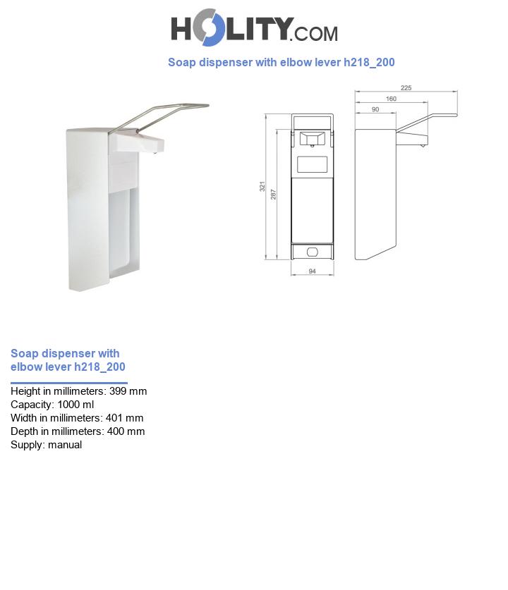 Soap dispenser with elbow lever h218_200