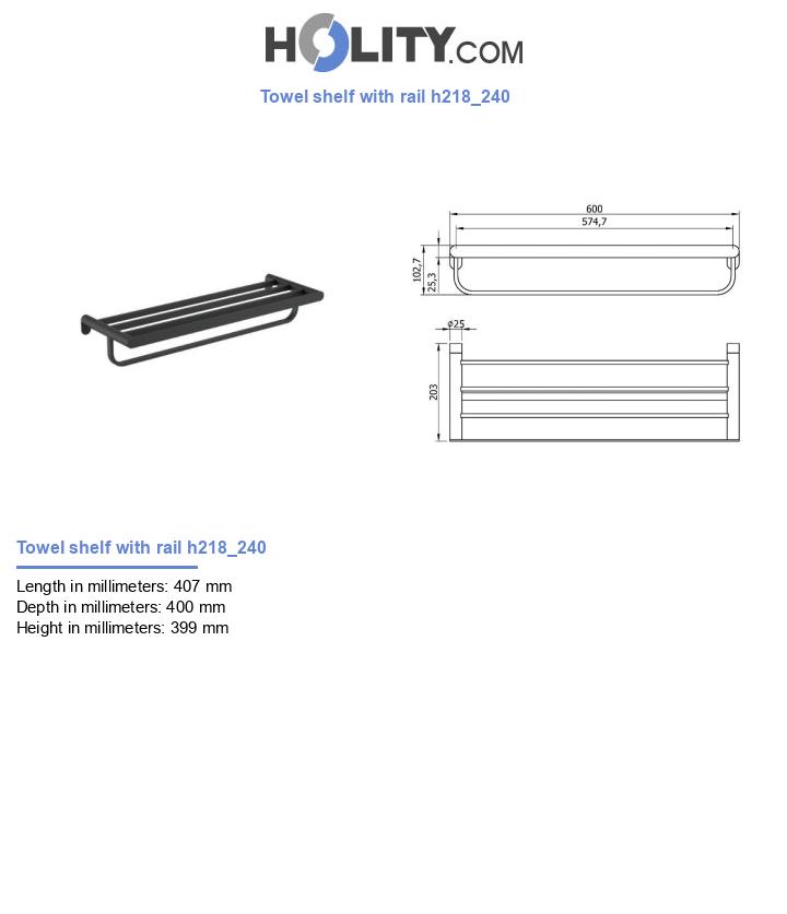 Towel shelf with rail h218_240