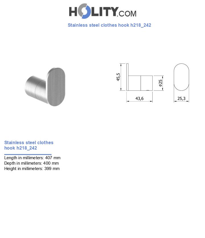 Stainless steel clothes hook h218_242