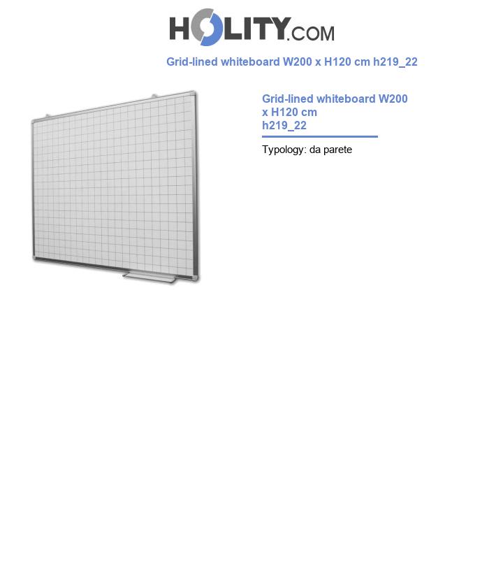 Grid-lined whiteboard W200 x H120 cm h219_22