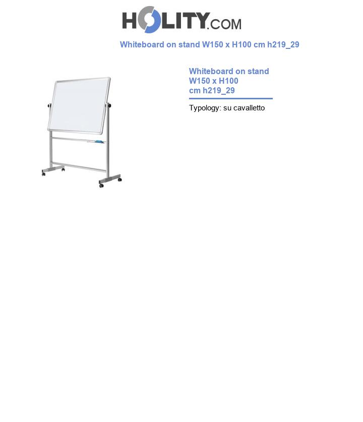 Whiteboard on stand W150 x H100 cm h219_29