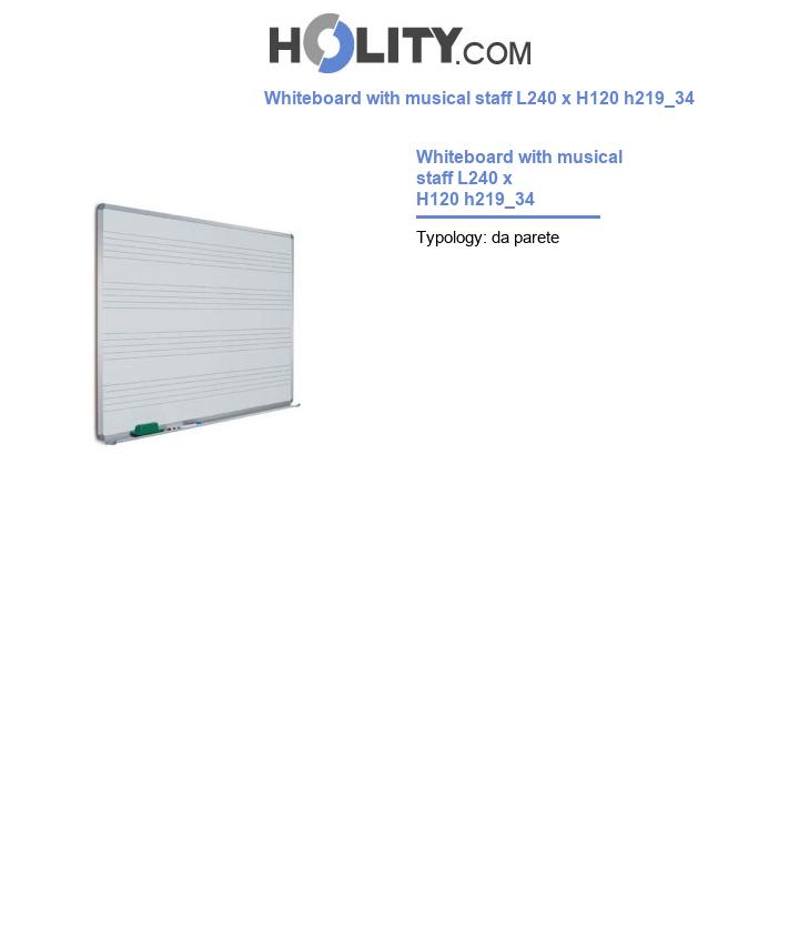 Whiteboard with musical staff L240 x H120 h219_34