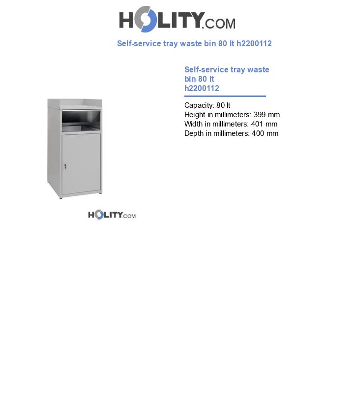 Self-service tray waste bin 80 lt h2200112