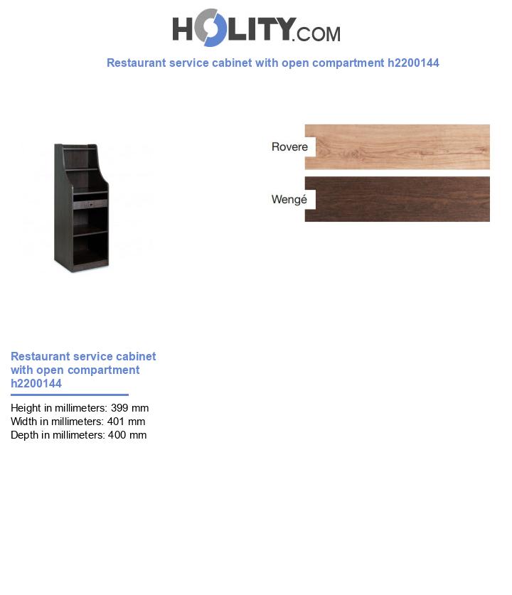 Restaurant service cabinet with open compartment h2200144