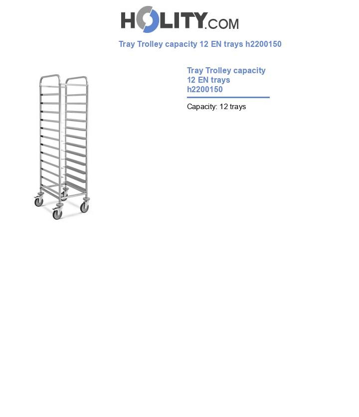 Tray Trolley capacity 12 EN trays h2200150