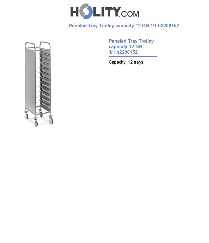 Paneled Tray Trolley capacity 12 GN 1/1 h2200152