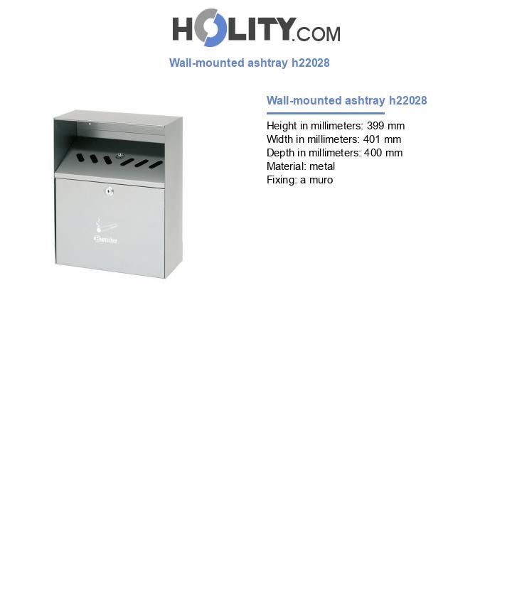 Wall-mounted ashtray h22028