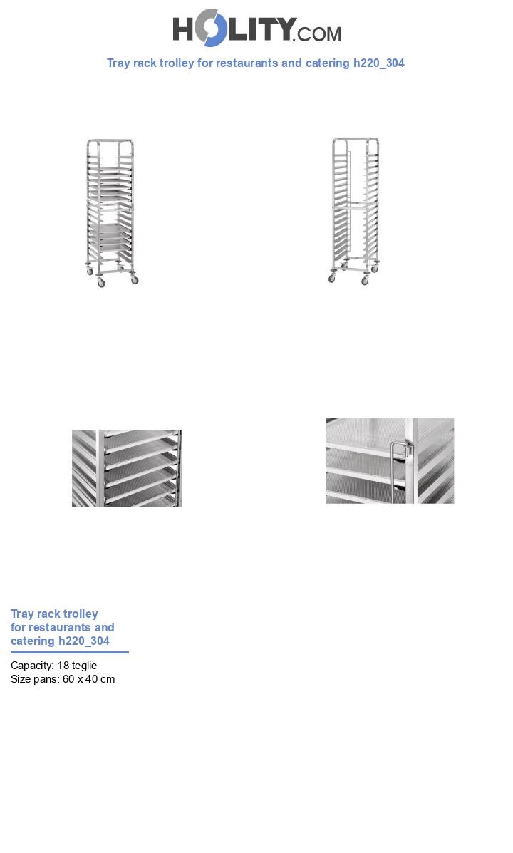 Tray rack trolley for restaurants and catering h220_304