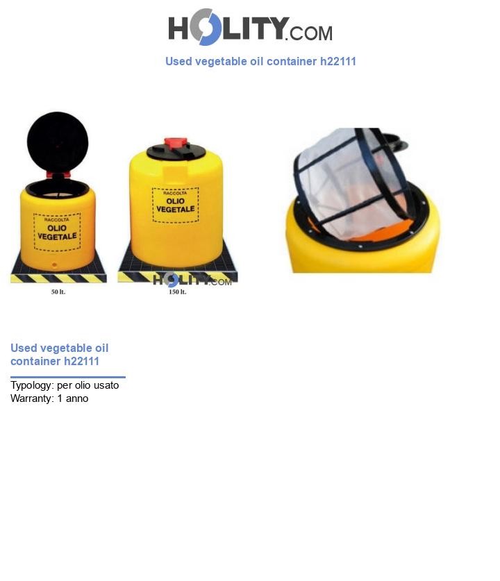 Used vegetable oil container h22111