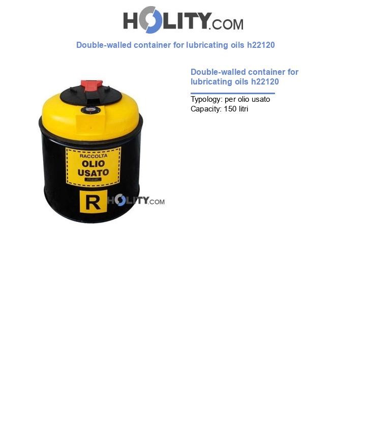 Double-walled container for lubricating oils h22120