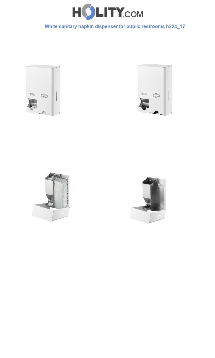 White sanitary napkin dispenser for public restrooms h224_17