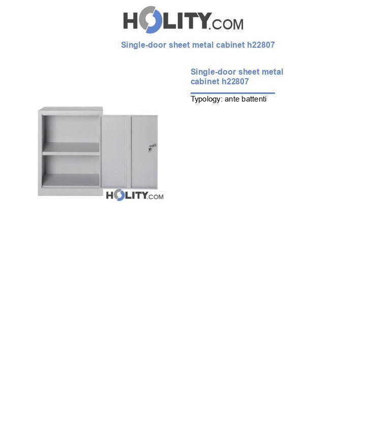 Single-door sheet metal cabinet h22807
