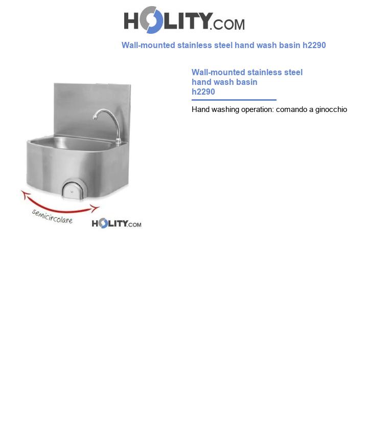 Wall-mounted stainless steel hand wash basin h2290