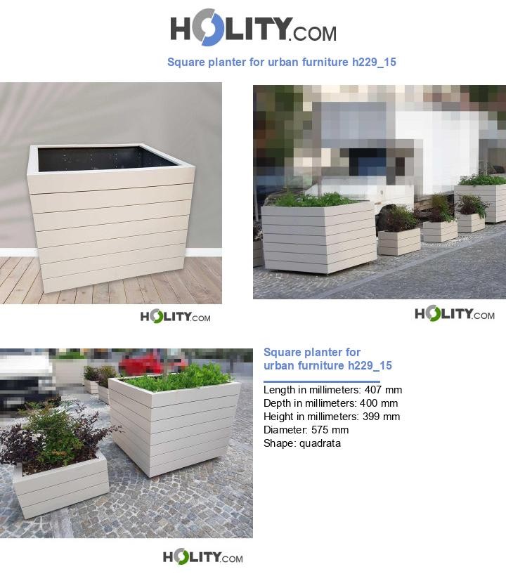 Square planter for urban furniture h229_15