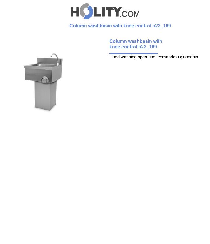 Column washbasin with knee control h22_169