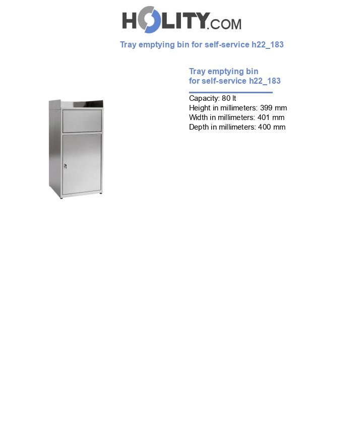 Tray emptying bin for self-service h22_183