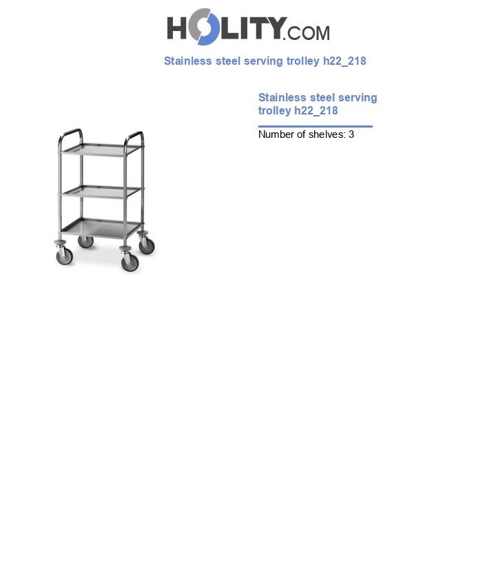 Stainless steel serving trolley h22_218