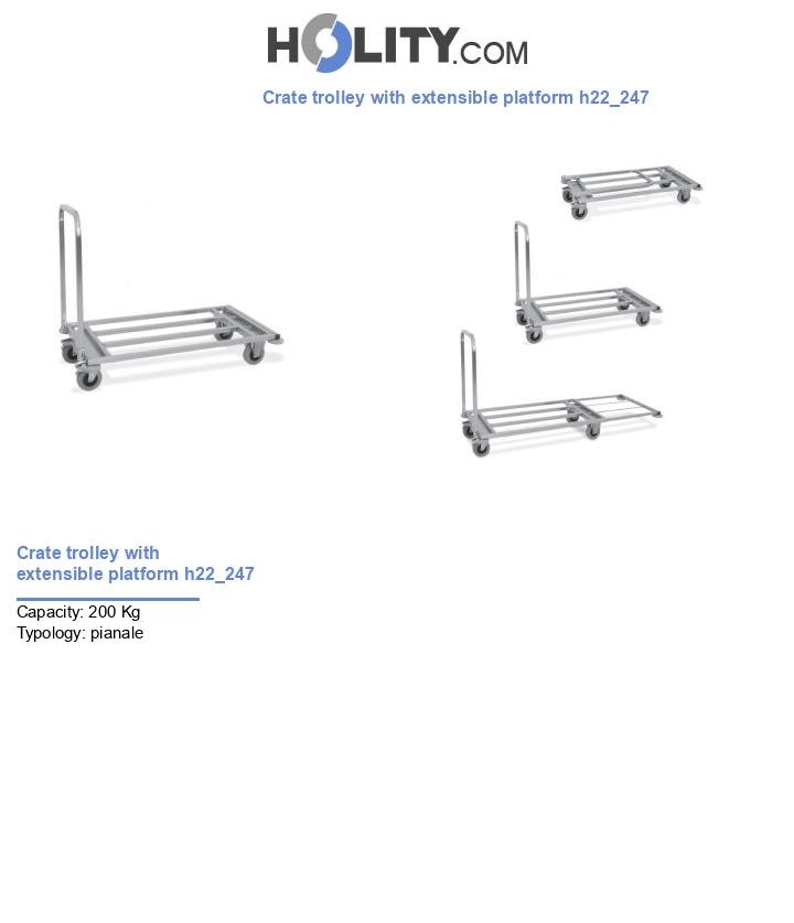 Crate trolley with extensible platform h22_247
