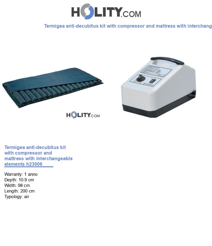 Termigea anti-decubitus kit with compressor and mattress with interchangeable elements h23006