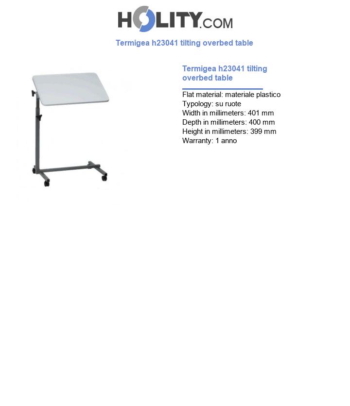 Termigea h23041 tilting overbed table