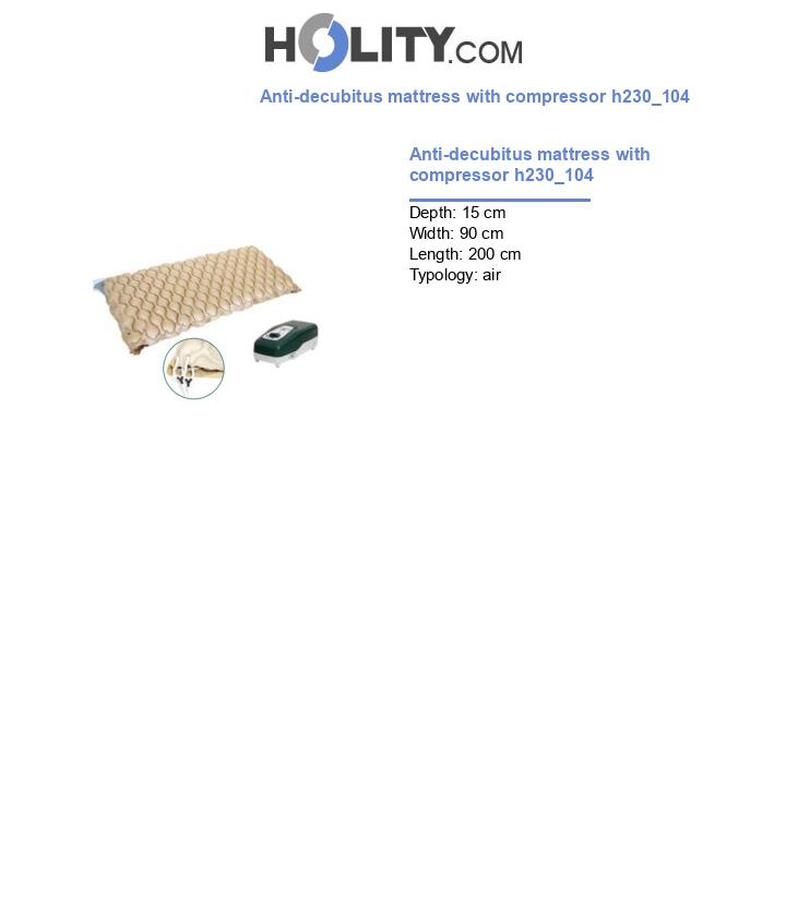Anti-decubitus mattress with compressor h230_104