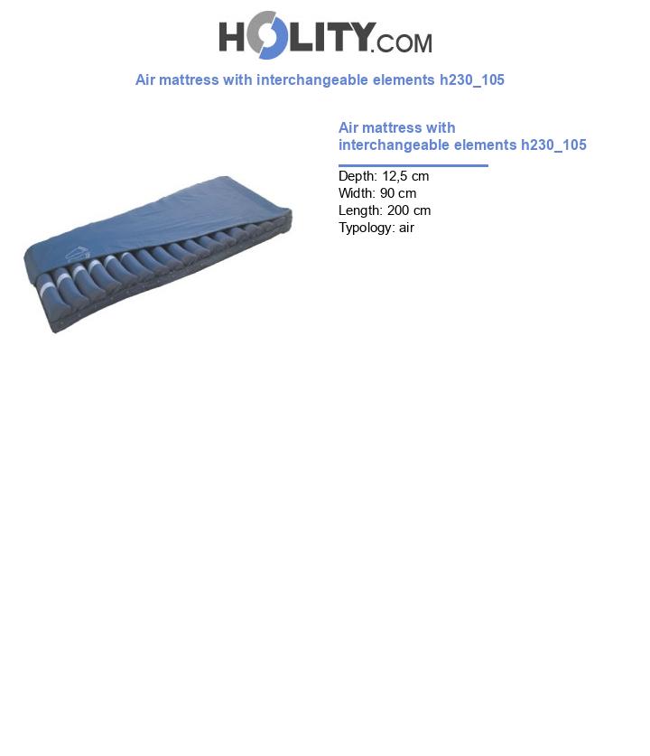 Air mattress with interchangeable elements h230_105