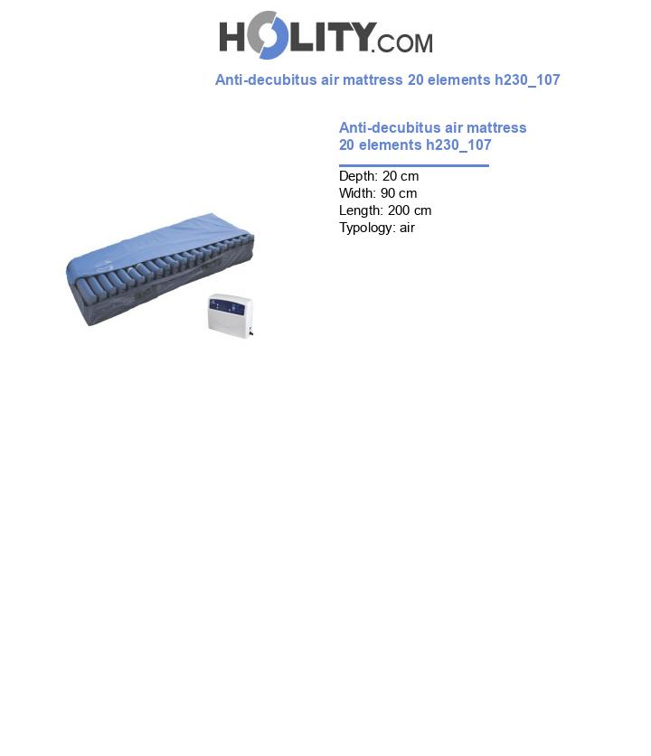 Anti-decubitus air mattress 20 elements h230_107